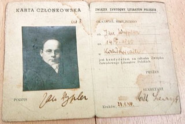 Legitymacja Związku Literatów z podpisem Wilhelma Szewczyka