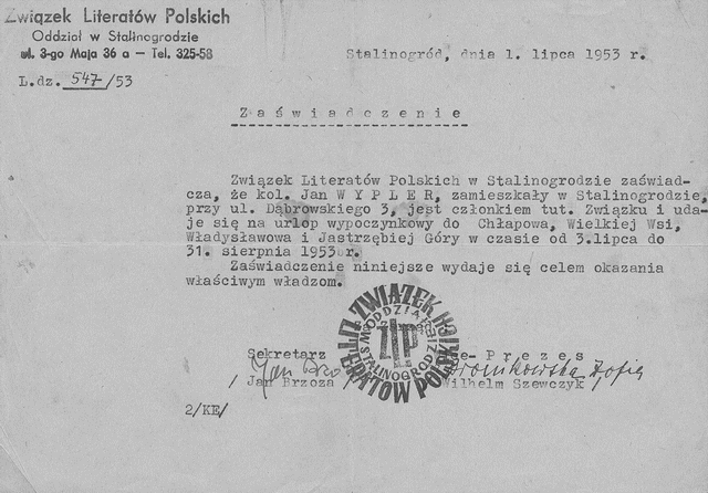 Związek Zaw. Literatów Polskich (01.07.1953)